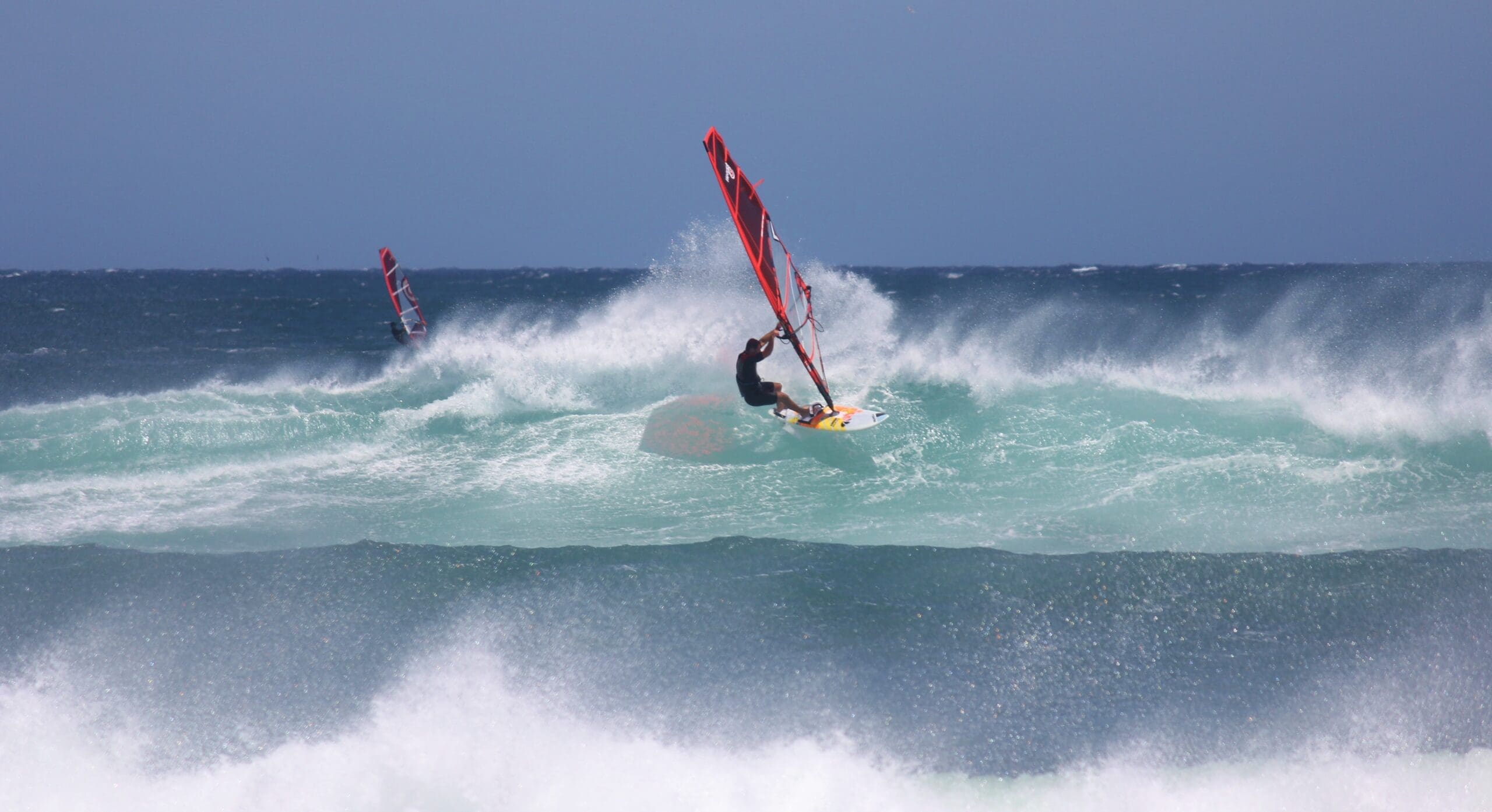 Windsurfing action shot from Gerroa